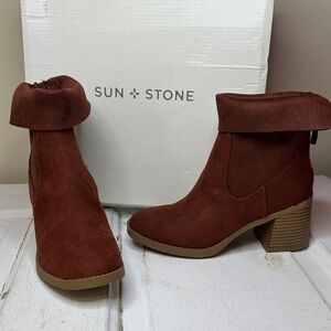 Sun + Stone Women's Rust Ankle Booties